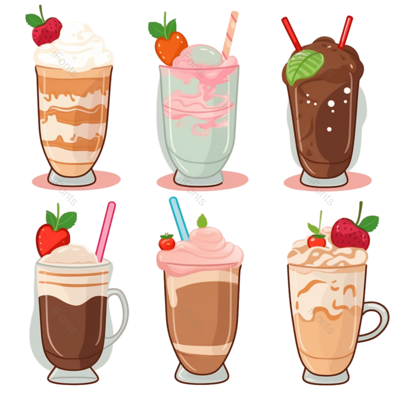 清新图片,健康食物元素,夏天PNG,插画免抠素材